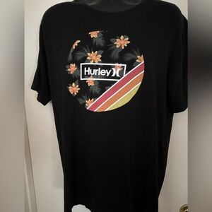 Hurley Black Short Sleeve Tee with Retro Graphic
